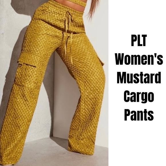 PrettyLittleThing Pants - PLT Women's Mustard Cargo Pants